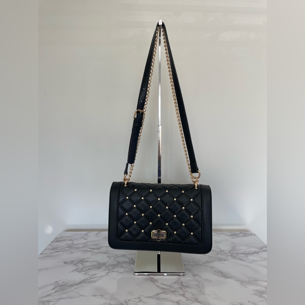 Badgley Mischka Quilted Shoulder Bag Studded Crossbody